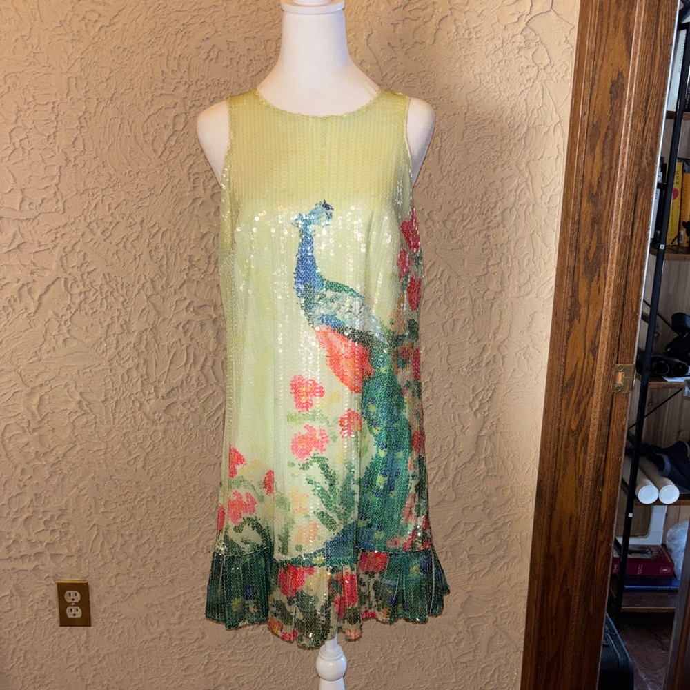Leifsdottir Multicolor Sequin Peacock Dress